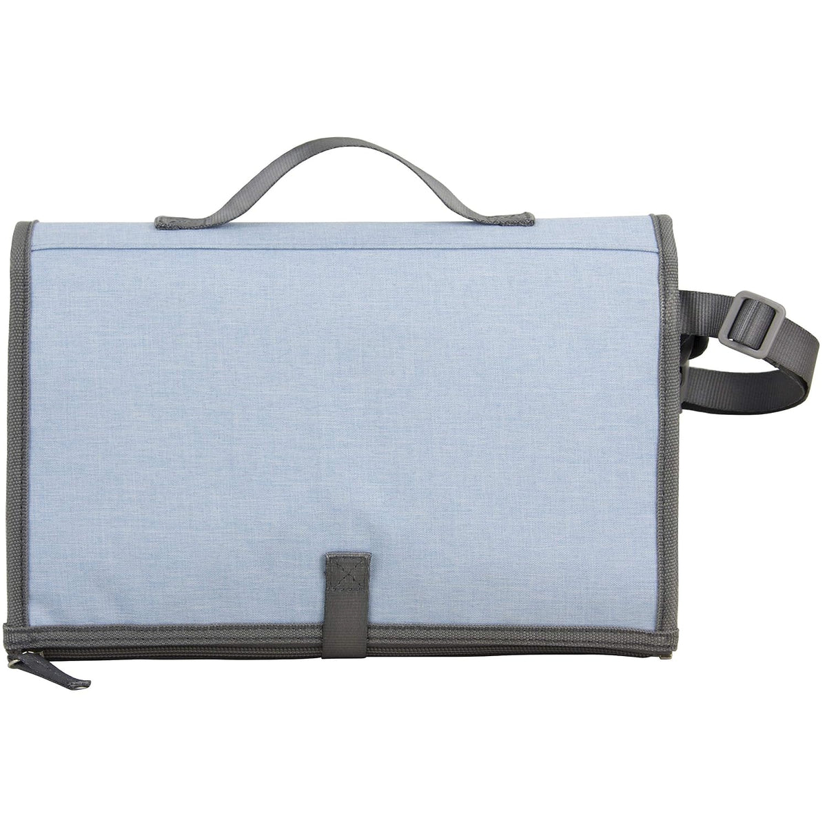 Baby Portable Water Resistant Diaper Changing Pad & Diaper Changing Kit Travel Bag Baby Station On The Go, Purple Chambray