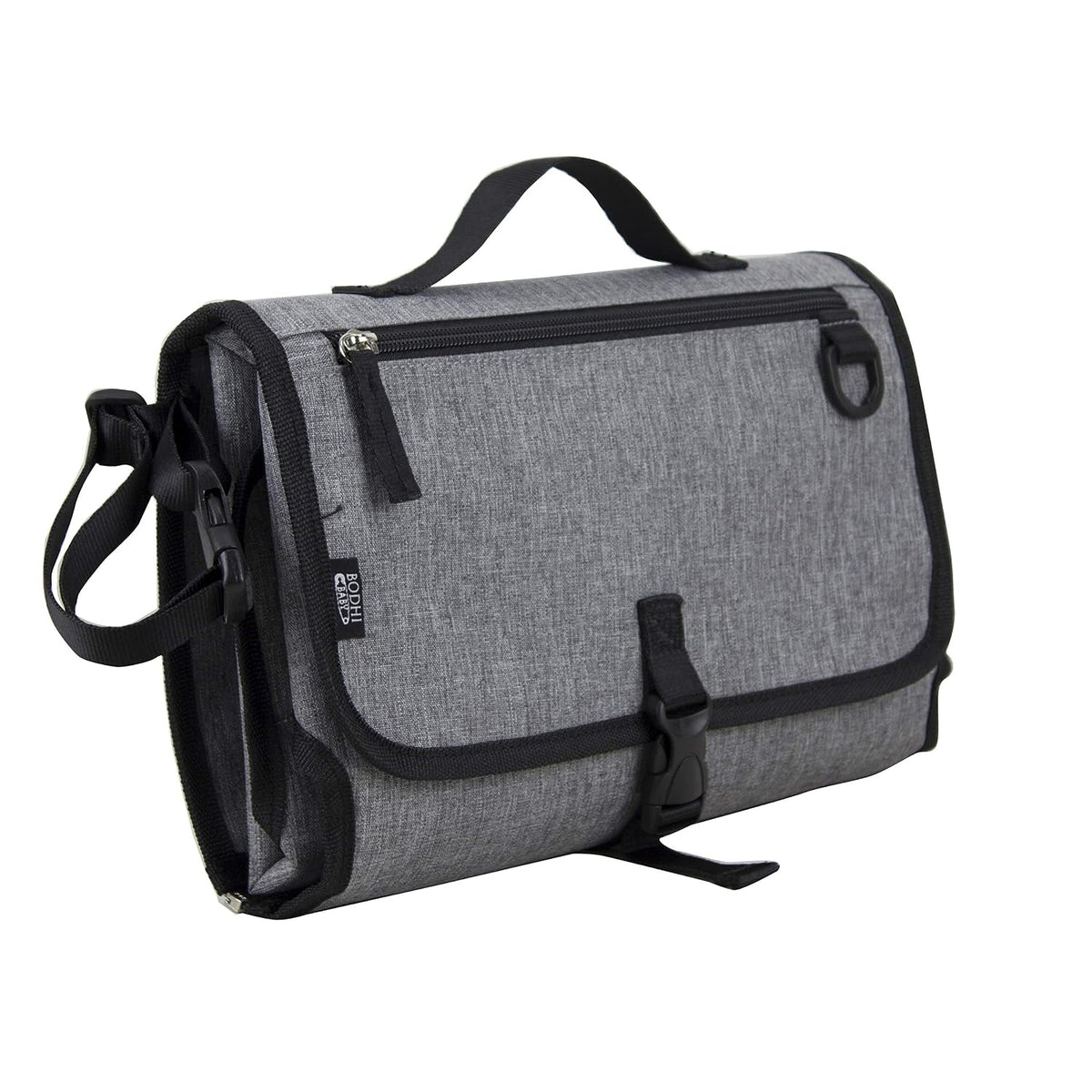 Baby Portable Water Resistant Diaper Changing Pad & Diaper Changing Kit Travel Bag Baby Station On The Go, Purple Chambray