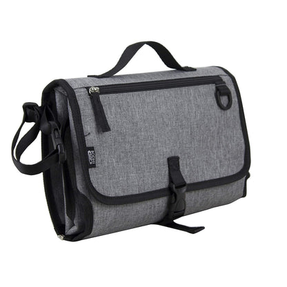 Baby Portable Water Resistant Diaper Changing Pad & Diaper Changing Kit Travel Bag Baby Station On The Go, Purple Chambray