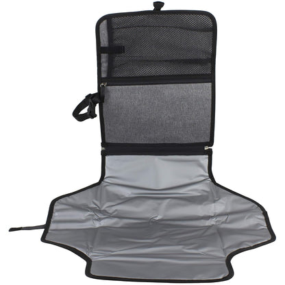Baby Portable Water Resistant Diaper Changing Pad & Diaper Changing Kit Travel Bag Baby Station On The Go, Purple Chambray