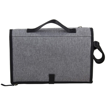 Baby Portable Water Resistant Diaper Changing Pad & Diaper Changing Kit Travel Bag Baby Station On The Go, Purple Chambray