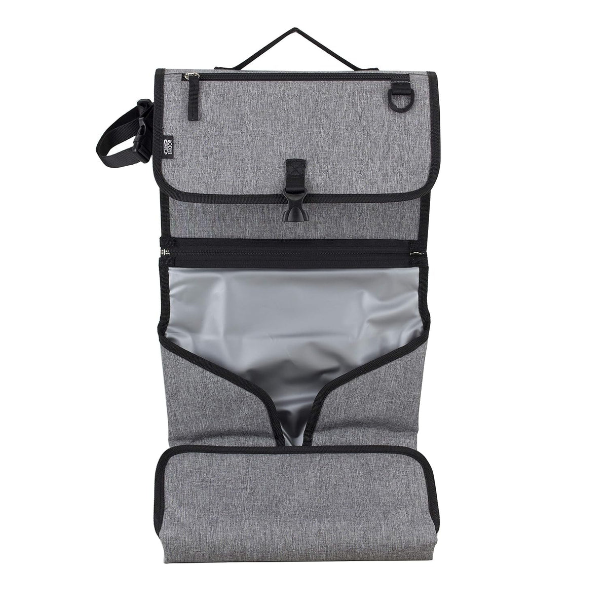 Baby Portable Water Resistant Diaper Changing Pad & Diaper Changing Kit Travel Bag Baby Station On The Go, Purple Chambray