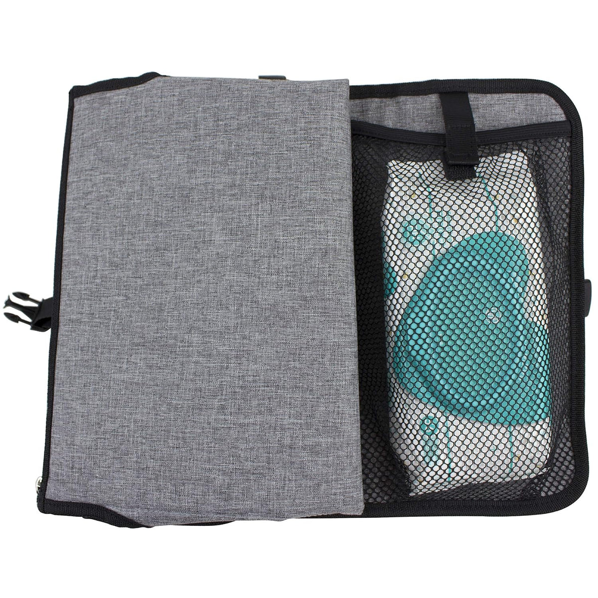 Baby Portable Water Resistant Diaper Changing Pad & Diaper Changing Kit Travel Bag Baby Station On The Go, Purple Chambray