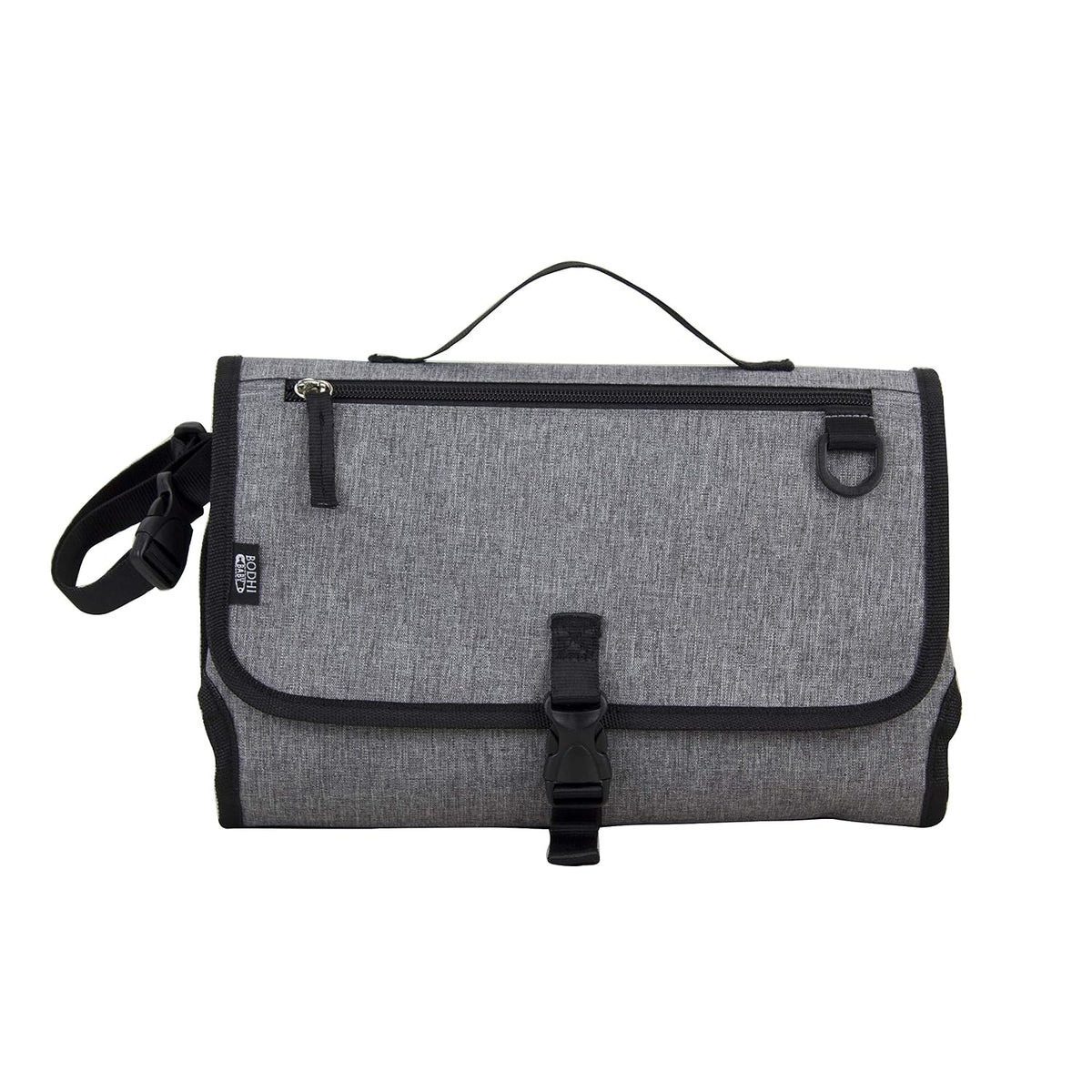 Baby Portable Water Resistant Diaper Changing Pad & Diaper Changing Kit Travel Bag Baby Station On The Go, Purple Chambray