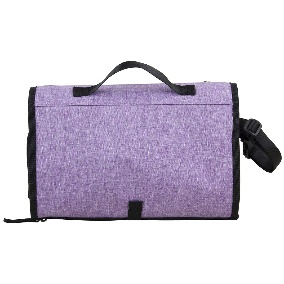 Baby Portable Water Resistant Diaper Changing Pad & Diaper Changing Kit Travel Bag Baby Station On The Go, Purple Chambray