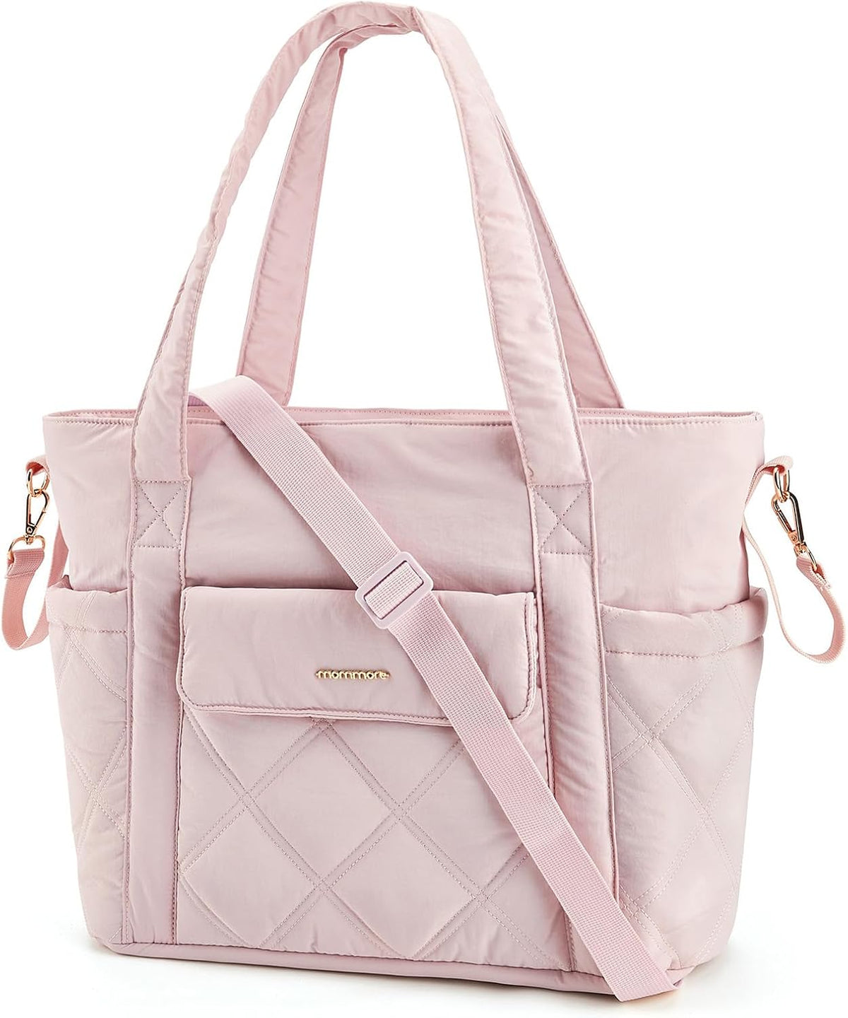 Diaper Bag Tote Small Baby Bag with Insulated Pockets, Lightweight Mommy Tote with Stroller Straps, Nurse Gym Travel