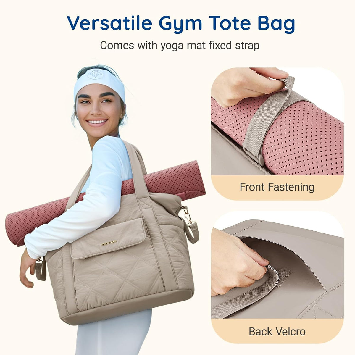 Diaper Bag Tote Small Baby Bag with Insulated Pockets, Lightweight Mommy Tote with Stroller Straps, Nurse Gym Travel