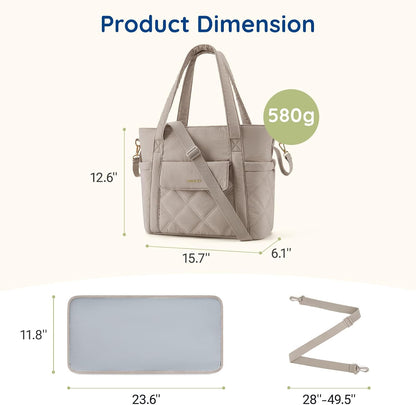Diaper Bag Tote Small Baby Bag with Insulated Pockets, Lightweight Mommy Tote with Stroller Straps, Nurse Gym Travel
