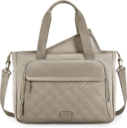 Diaper Bag Tote Small Baby Bag with Insulated Pockets, Lightweight Mommy Tote with Stroller Straps, Nurse Gym Travel