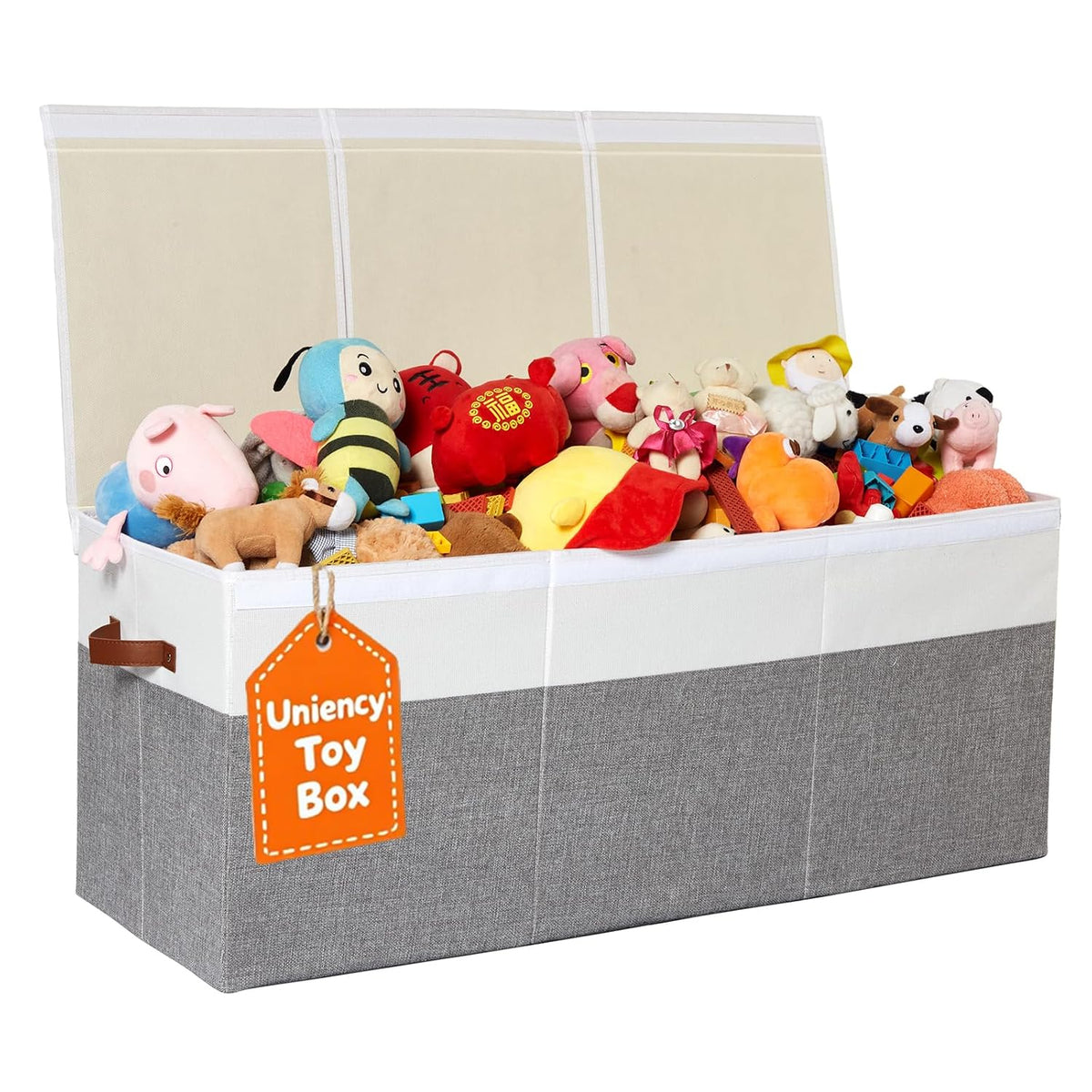 Extra Large Toy Box with Lid,Collapsible Toy Storage Chest,Beige