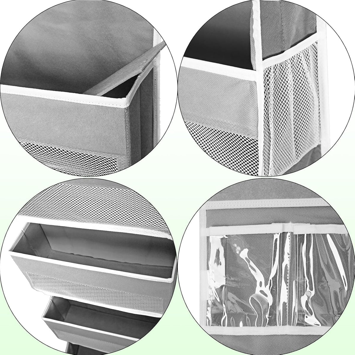 Space Saving Over The Door Organizer,5 Shelves & 8 Side Pockets,Anti Tilt Hanging Behind Door Storage,Heavy-Duty Reinforced Mesh Rack Holds 44lb for Bathroom,Pantry, Nursery,Closet, Shoes, Towels
