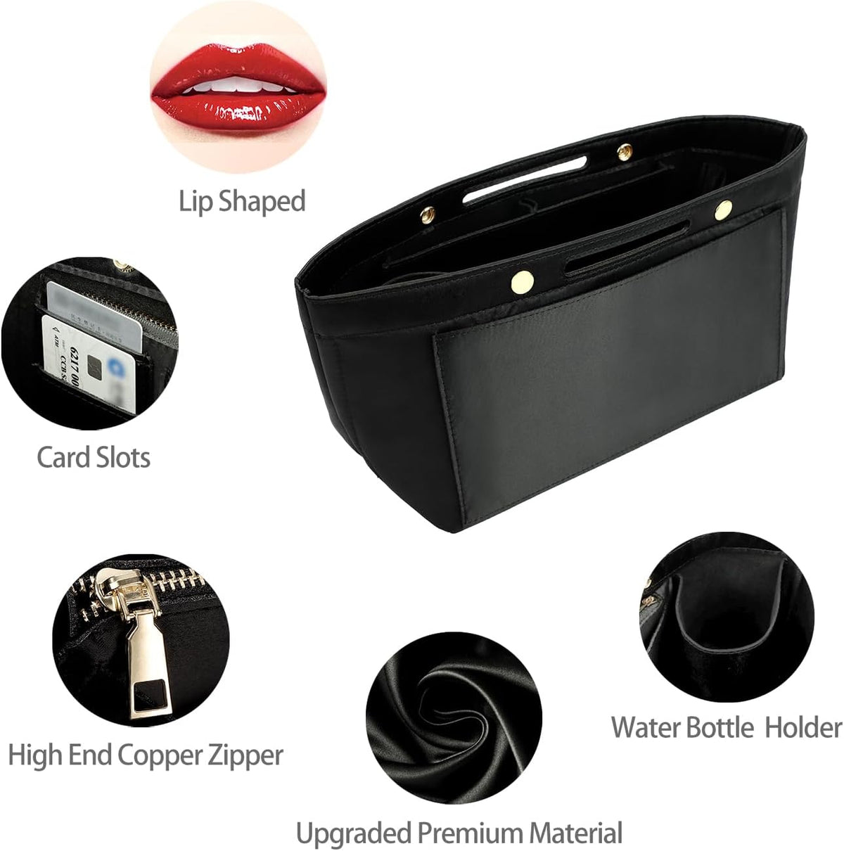 Purse Organizer Insert For Handbag & Tote Shaper,Tote Bag Organizer Insert For Speedy Neverful, 6 Sizes(Small, Silky Beige)