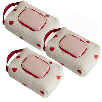 3-Pack Portable Wet Wipe Case, Hanging Refillable Travel Wipe Holder for Outdoor, Baby Stroller & Crib Use, Compact Tissue Storage Container