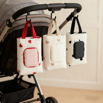 3-Pack Portable Wet Wipe Case, Hanging Refillable Travel Wipe Holder for Outdoor, Baby Stroller & Crib Use, Compact Tissue Storage Container