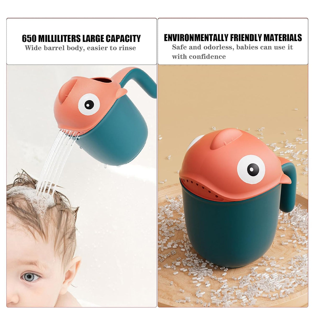 Baby Shower Head Wash Cup for Children Waterfall Rinsing Bath Cup, Watering Flowers and Brushing Accessory Shower BathAccessoire Bebe