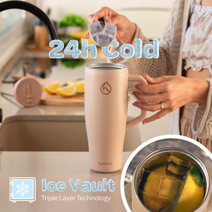 Soulmate Tumbler with Handle & Straw-Leakproof Insulated Cup 40oz | Stainless Steel Travel Mug with BPA-Free Flip Top Lid,Dishwasher Safe,Keeps Cold 24 Hours,Cup Holder Friendly