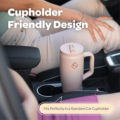 Soulmate Tumbler with Handle & Straw-Leakproof Insulated Cup 40oz | Stainless Steel Travel Mug with BPA-Free Flip Top Lid,Dishwasher Safe,Keeps Cold 24 Hours,Cup Holder Friendly