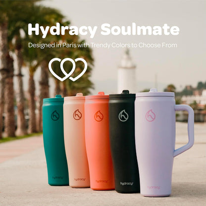 Soulmate Tumbler with Handle & Straw-Leakproof Insulated Cup 40oz | Stainless Steel Travel Mug with BPA-Free Flip Top Lid,Dishwasher Safe,Keeps Cold 24 Hours,Cup Holder Friendly