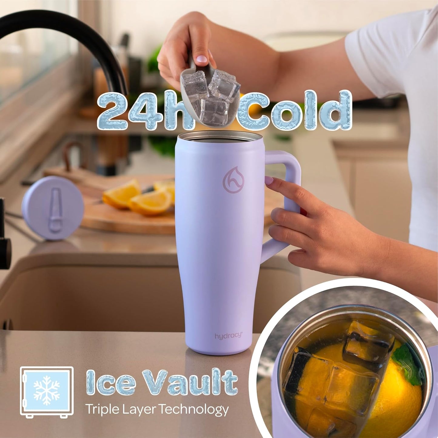 Soulmate Tumbler with Handle & Straw-Leakproof Insulated Cup 40oz | Stainless Steel Travel Mug with BPA-Free Flip Top Lid,Dishwasher Safe,Keeps Cold 24 Hours,Cup Holder Friendly