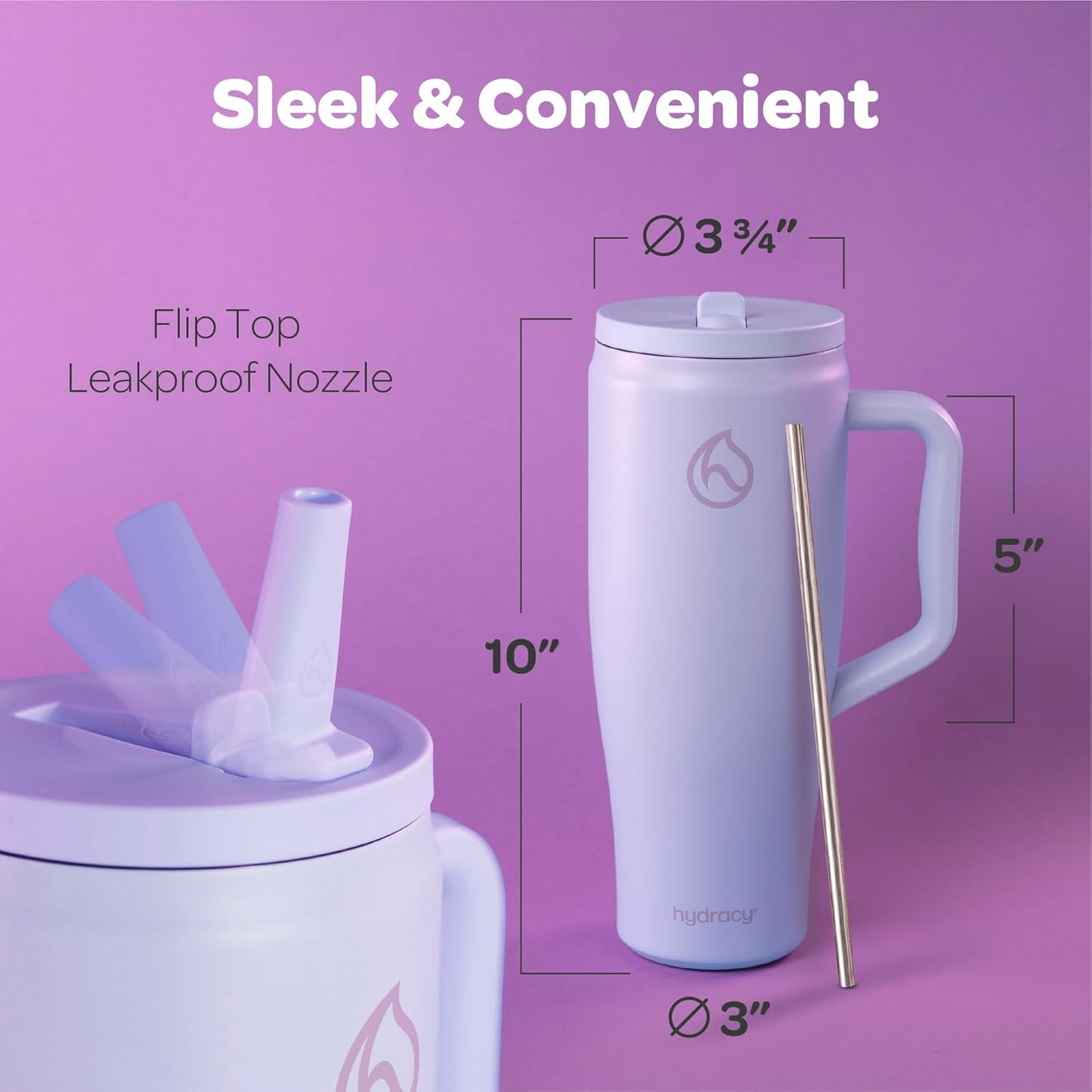 Soulmate Tumbler with Handle & Straw-Leakproof Insulated Cup 40oz | Stainless Steel Travel Mug with BPA-Free Flip Top Lid,Dishwasher Safe,Keeps Cold 24 Hours,Cup Holder Friendly