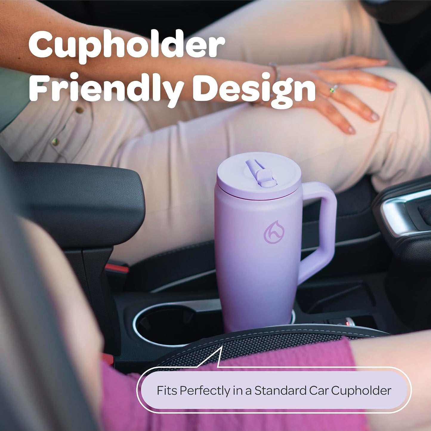 Soulmate Tumbler with Handle & Straw-Leakproof Insulated Cup 40oz | Stainless Steel Travel Mug with BPA-Free Flip Top Lid,Dishwasher Safe,Keeps Cold 24 Hours,Cup Holder Friendly