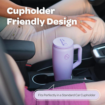 Soulmate Tumbler with Handle & Straw-Leakproof Insulated Cup 40oz | Stainless Steel Travel Mug with BPA-Free Flip Top Lid,Dishwasher Safe,Keeps Cold 24 Hours,Cup Holder Friendly