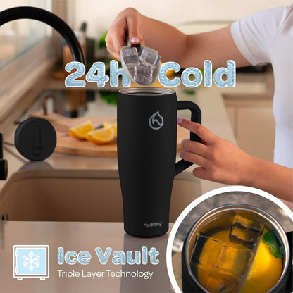 Soulmate Tumbler with Handle & Straw-Leakproof Insulated Cup 40oz | Stainless Steel Travel Mug with BPA-Free Flip Top Lid,Dishwasher Safe,Keeps Cold 24 Hours,Cup Holder Friendly