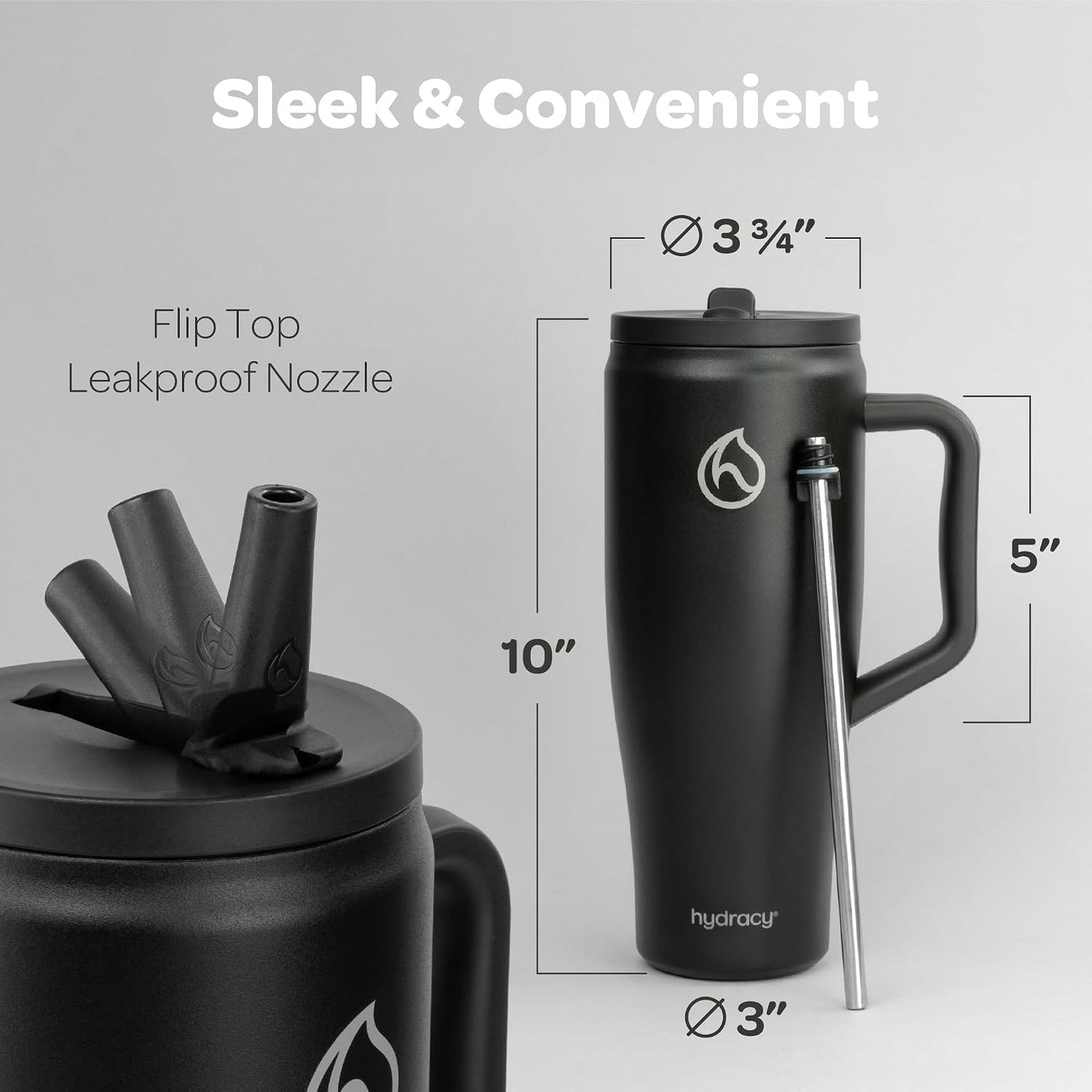 Soulmate Tumbler with Handle & Straw-Leakproof Insulated Cup 40oz | Stainless Steel Travel Mug with BPA-Free Flip Top Lid,Dishwasher Safe,Keeps Cold 24 Hours,Cup Holder Friendly