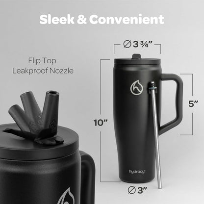 Soulmate Tumbler with Handle & Straw-Leakproof Insulated Cup 40oz | Stainless Steel Travel Mug with BPA-Free Flip Top Lid,Dishwasher Safe,Keeps Cold 24 Hours,Cup Holder Friendly