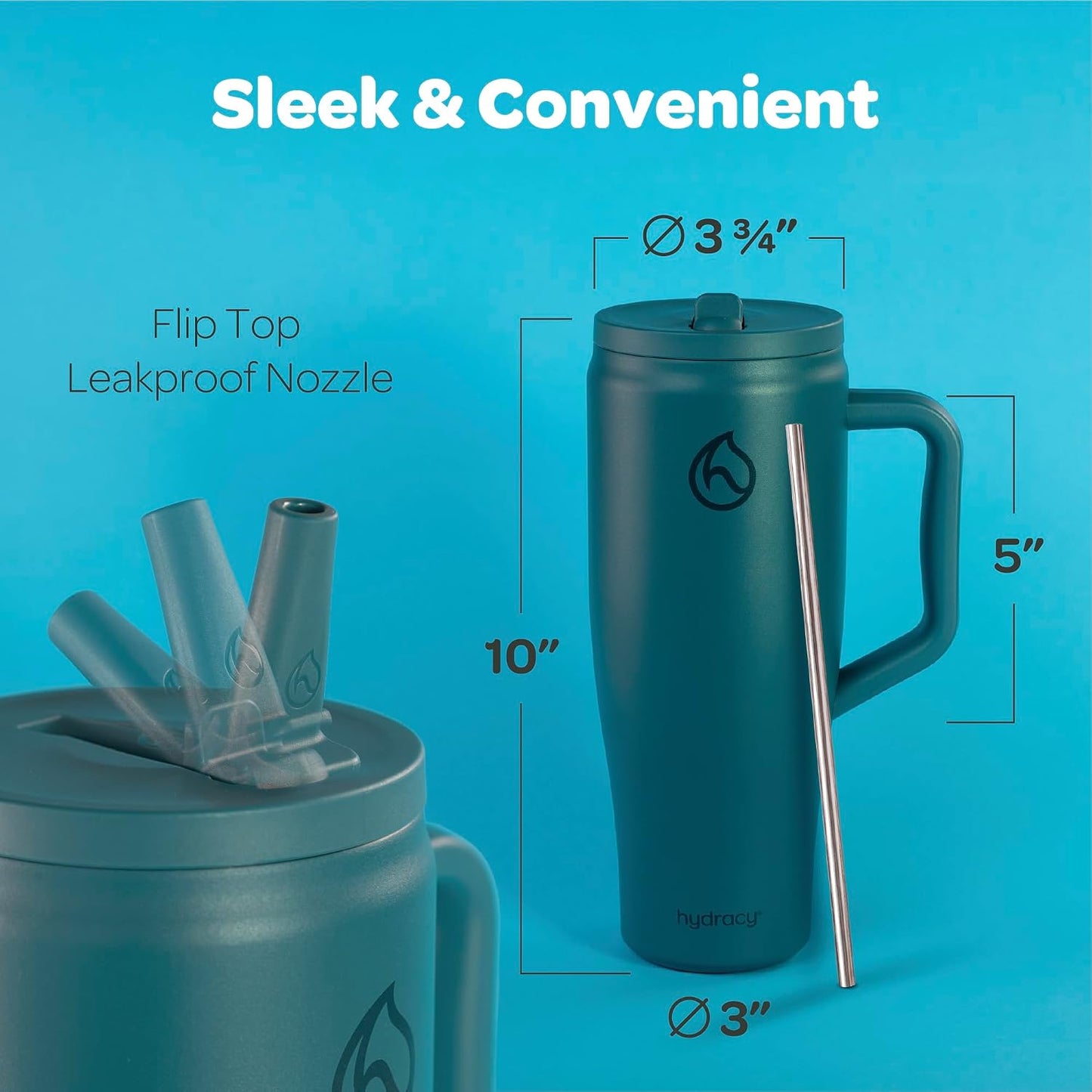 Soulmate Tumbler with Handle & Straw-Leakproof Insulated Cup 40oz | Stainless Steel Travel Mug with BPA-Free Flip Top Lid,Dishwasher Safe,Keeps Cold 24 Hours,Cup Holder Friendly
