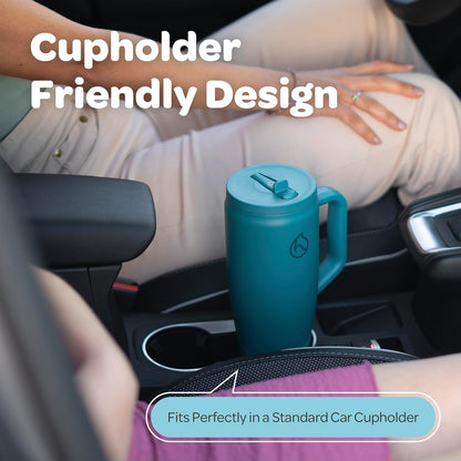 Soulmate Tumbler with Handle & Straw-Leakproof Insulated Cup 40oz | Stainless Steel Travel Mug with BPA-Free Flip Top Lid,Dishwasher Safe,Keeps Cold 24 Hours,Cup Holder Friendly