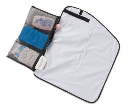 Change 'n Go Baby Diaper Changing Mat, Portable, Lightweight Travel Diaper Station Kit with Waterproof Cushioned Pad, Black (Pack of 2)