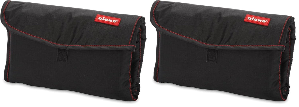 Change 'n Go Baby Diaper Changing Mat, Portable, Lightweight Travel Diaper Station Kit with Waterproof Cushioned Pad, Black (Pack of 2)