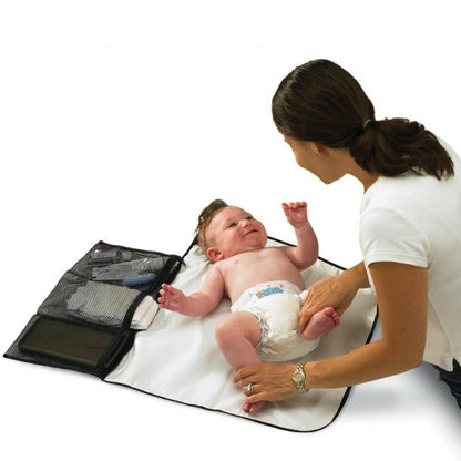 Change 'n Go Baby Diaper Changing Mat, Portable, Lightweight Travel Diaper Station Kit with Waterproof Cushioned Pad, Black (Pack of 2)