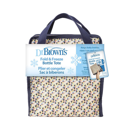 Fold & Freeze Bottle Tote, Breastfeeding Essential Cooler Bag, 6 Baby Bottles Milk Storage - Multicolor