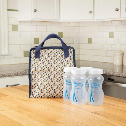 Fold & Freeze Bottle Tote, Breastfeeding Essential Cooler Bag, 6 Baby Bottles Milk Storage - Multicolor