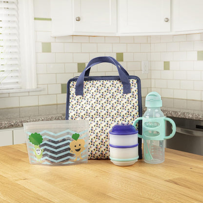 Fold & Freeze Bottle Tote, Breastfeeding Essential Cooler Bag, 6 Baby Bottles Milk Storage - Multicolor