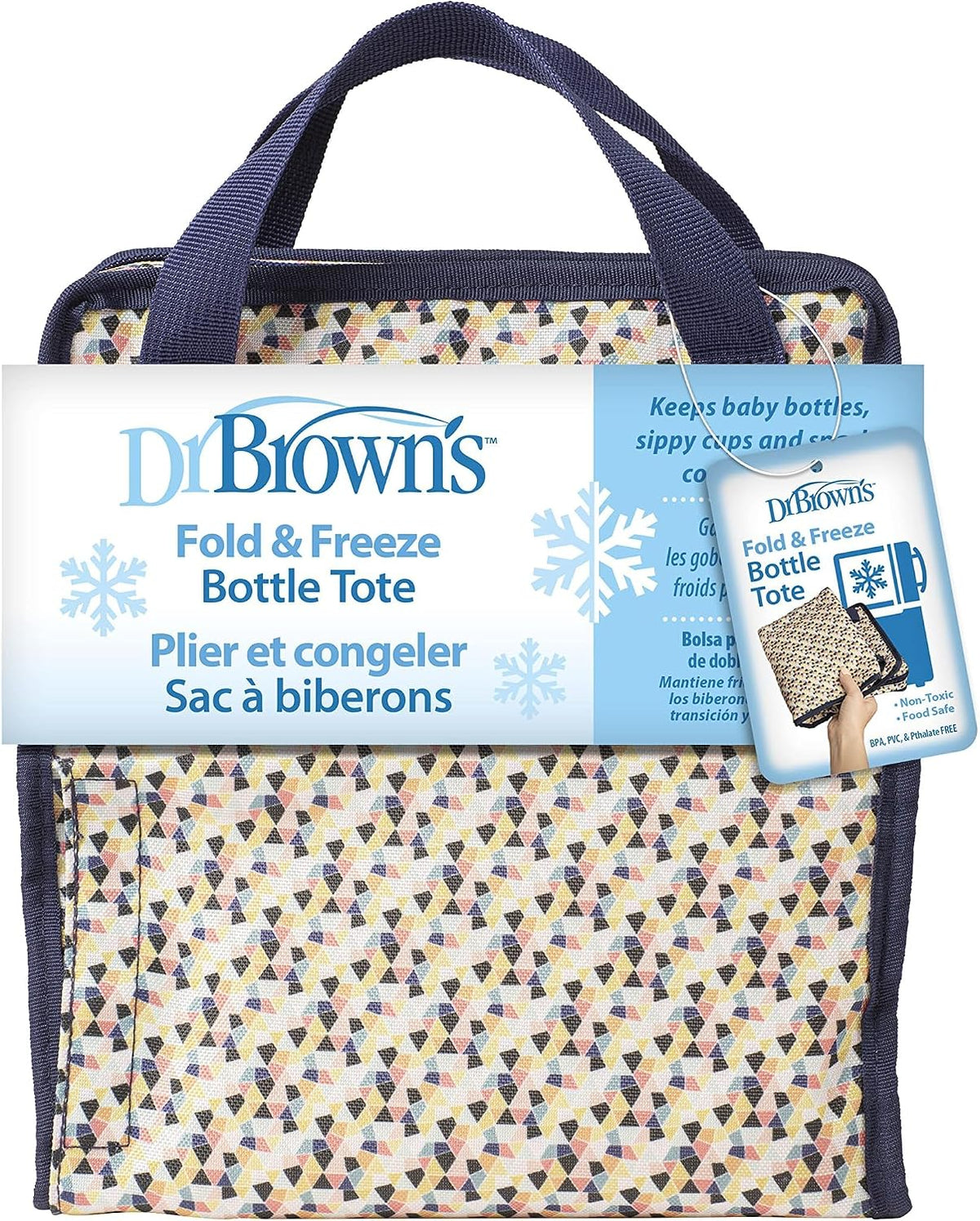Fold & Freeze Bottle Tote, Breastfeeding Essential Cooler Bag, 6 Baby Bottles Milk Storage - Multicolor
