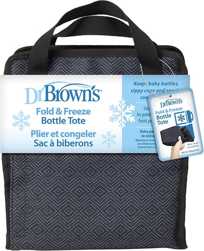 Fold & Freeze Bottle Tote, Breastfeeding Essential Cooler Bag, 6 Baby Bottles Milk Storage - Multicolor