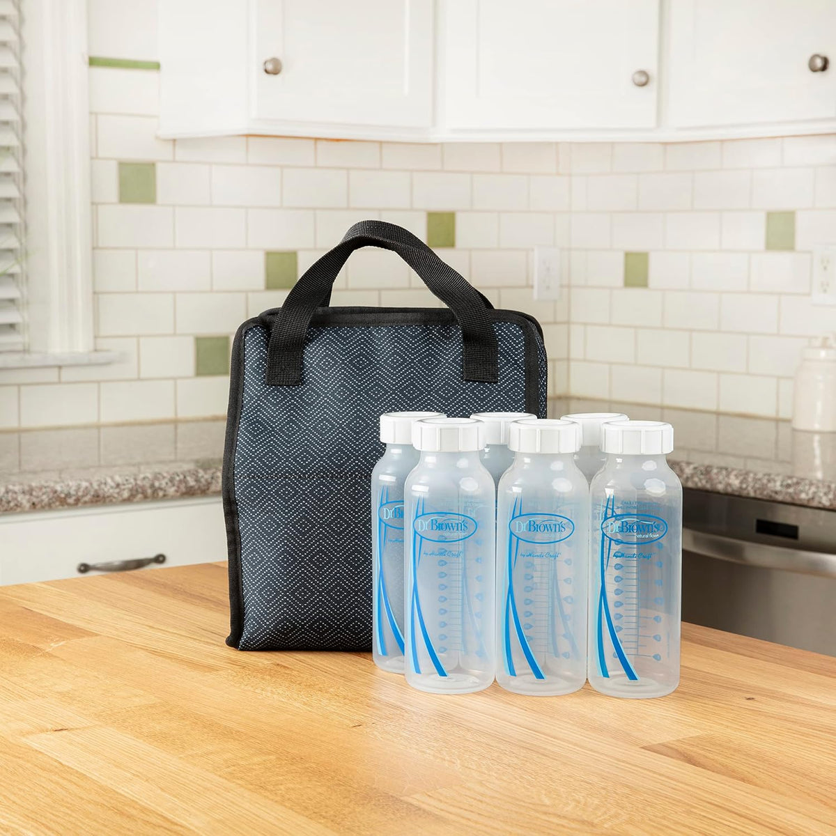 Fold & Freeze Bottle Tote, Breastfeeding Essential Cooler Bag, 6 Baby Bottles Milk Storage - Multicolor
