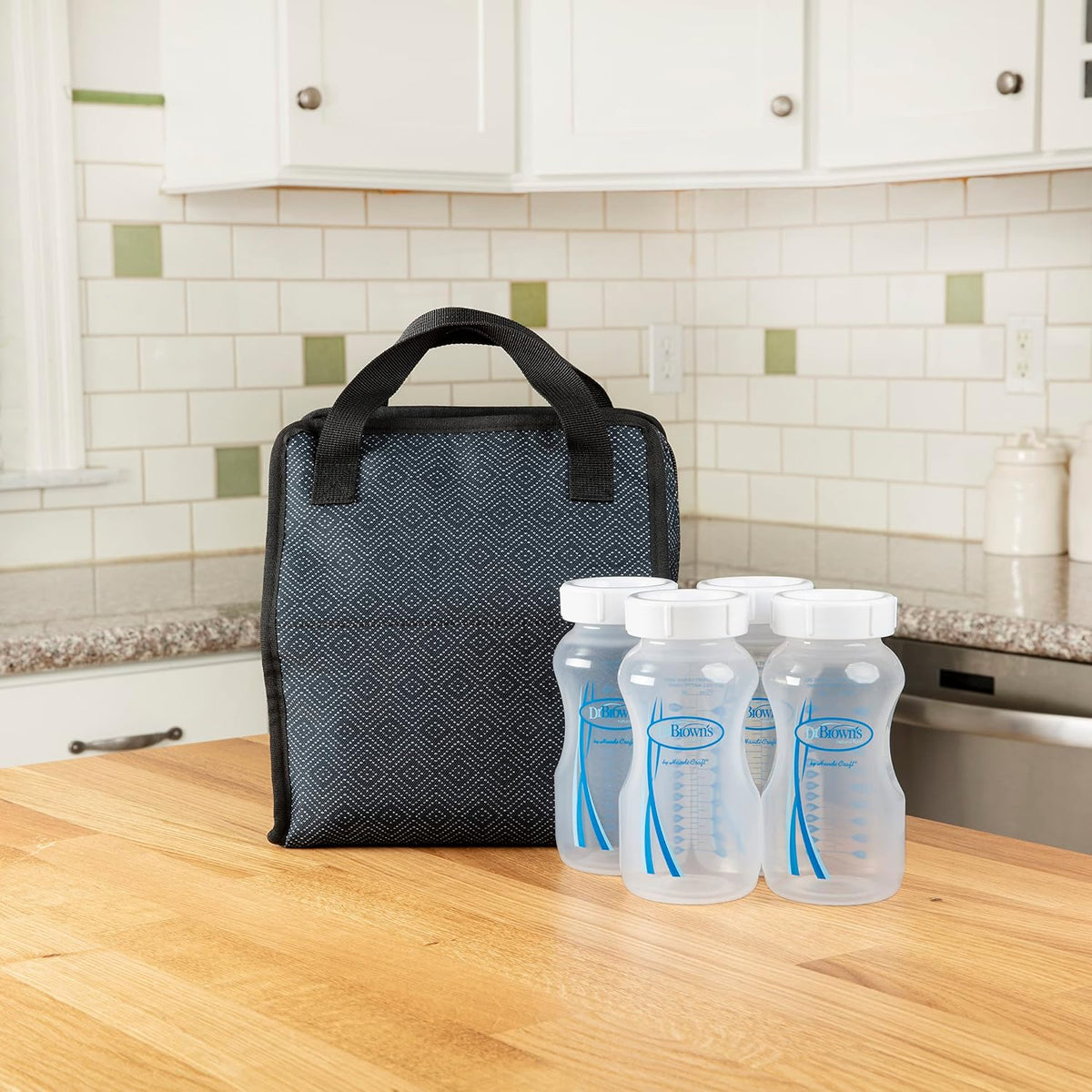 Fold & Freeze Bottle Tote, Breastfeeding Essential Cooler Bag, 6 Baby Bottles Milk Storage - Multicolor