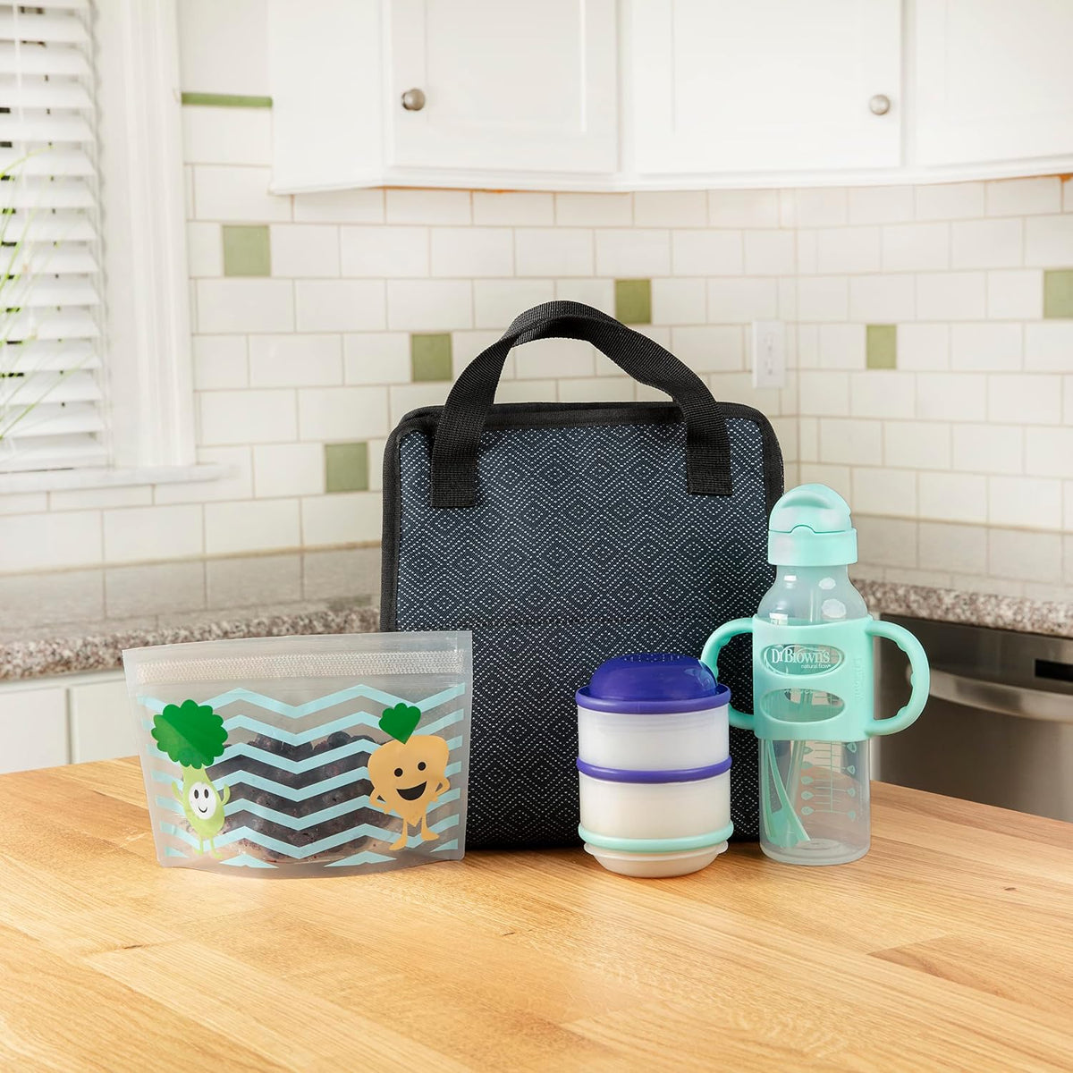 Fold & Freeze Bottle Tote, Breastfeeding Essential Cooler Bag, 6 Baby Bottles Milk Storage - Multicolor