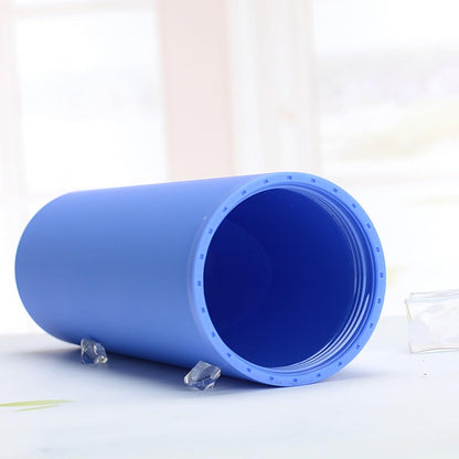 Plastic Cups with Straws and Lids Double Wall Insulated Acrylic Tumblers with Straw and Lid, 16 oz, Fashion Water Cup Double Layer Bottle Straw Cup Straight Body Cups (Blue)