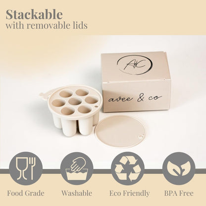 Mini Freezer Tray, Breastmilk Popsicle Molds for Cooling Relief, BPA Free Silicone Feeder for Safe Infant Self Feeding, 4 Month+ (Beige)
