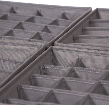 6 Pack Foldable Cloth Storage Box Closet Dresser Drawer Organizer Fabric Baskets Bins Containers Divider for Clothes Underwear Bras Socks Lingerie Clothing, M Grey 22-2000