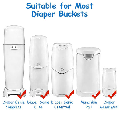 kimitimii Diaper Pail Refills Bag - Multi-Layer Odor Lock Bags Compatible with Playtex Diaper Genie, Holds Up to 280 Newborn Diapers Per Pack (1400 Count - 5 Packs)