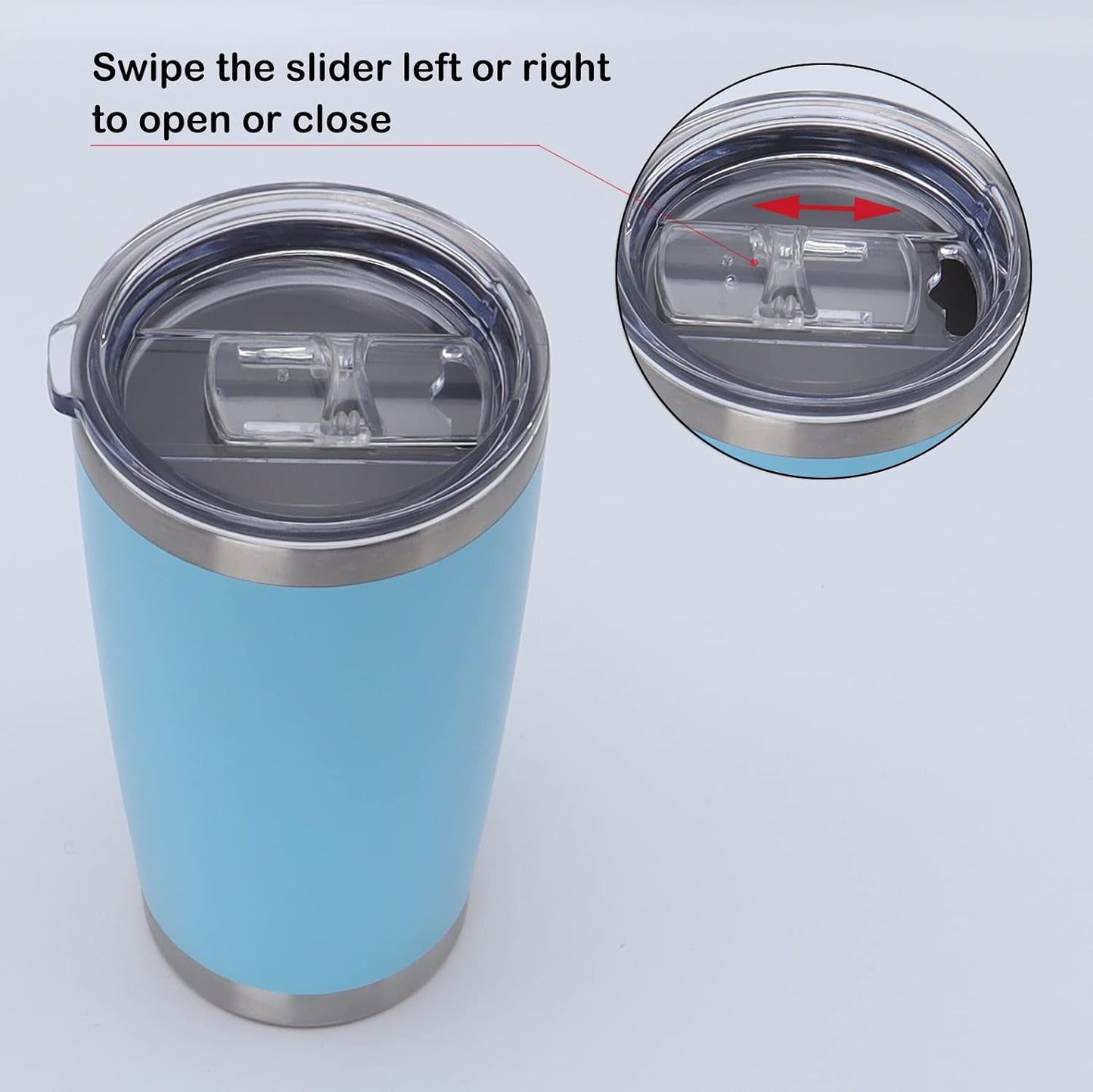 Splash Proof Lids Covers for 20 Oz Yeti Rambler Ozark Trail Tumbler and More Travel Cup, Also Fit for Yeti 10 Oz Lowball, 2 Pack