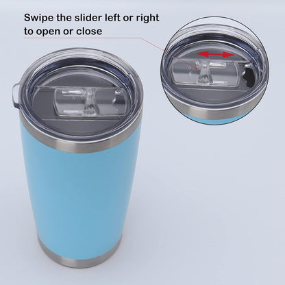 Splash Proof Lids Covers for 20 Oz Yeti Rambler Ozark Trail Tumbler and More Travel Cup, Also Fit for Yeti 10 Oz Lowball, 2 Pack