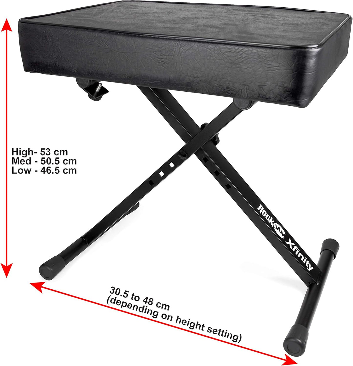 RJKBB100 Adjustable Padded Piano Bench, Keyboard Stool