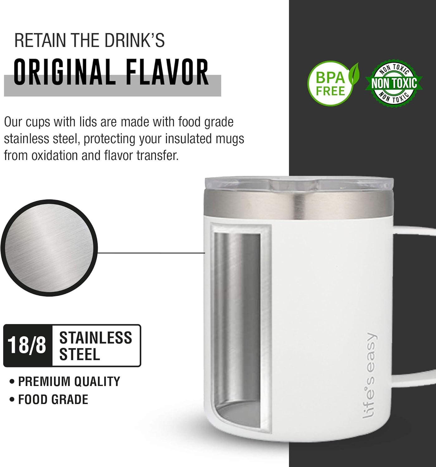 20oz Stainless Steel Mug w/Handle - Double Wall Insulated Travel Tumbler w/Flip Lid - Leak Proof Tumbler-Thermal Cup for Coffee, Tea & More - Keep Hot & Cold Drinks (Mint Green, 20 oz)